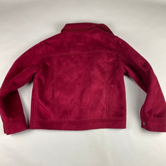 J. Jill Jacket Women's Size Small Faux Suede Burgandy - Picture 3 of 16